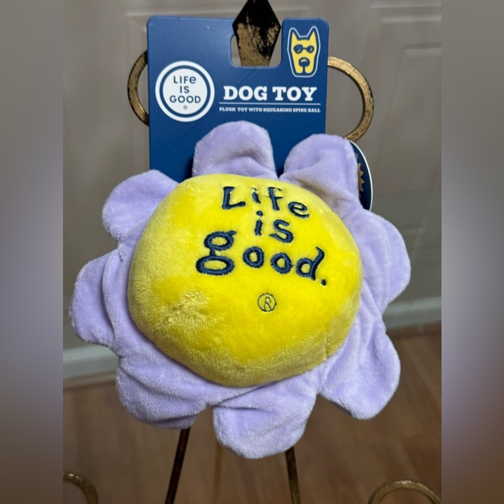 - - Brand New Life Is Good Dog Toy Clinkers And With Squeaker 8”